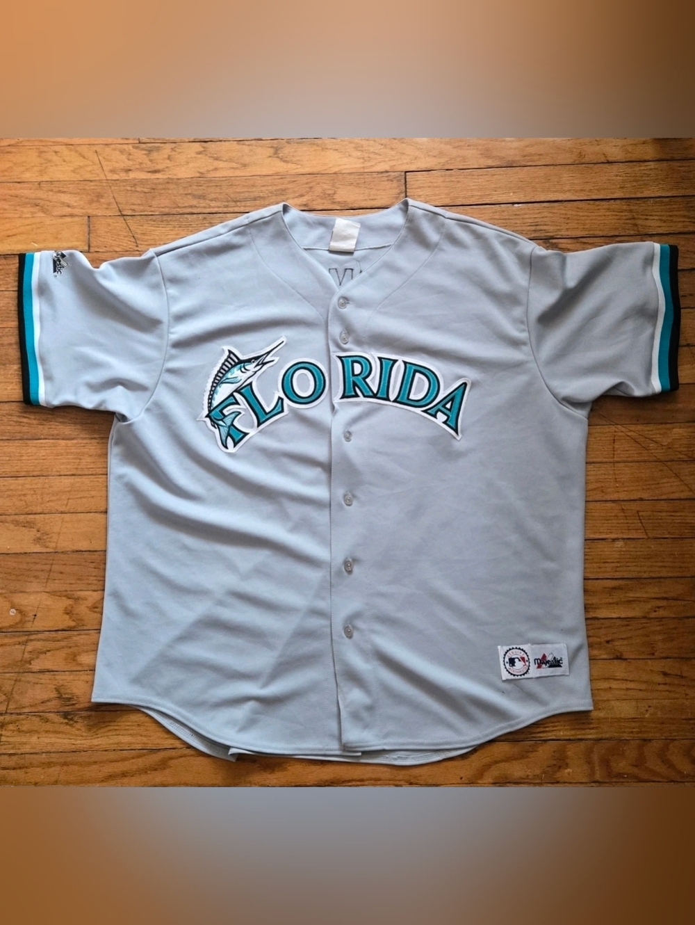 vtg Majestic XXL 2001 Florida Marlins MLB Baseball Jersey #51 Clement Autograph